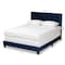 Baxton Studio Caprice Modern and Contemporary Glam Navy Blue Velvet Fabric Queen Size Panel Bed 183-11258-Zoro - alternate 5
